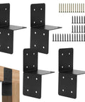 4 Piece Joist Anchor Connectors For 4x4 And 4x6 Wood Posts Heavy Duty Carbon Steel Mounting Brackets with screws
