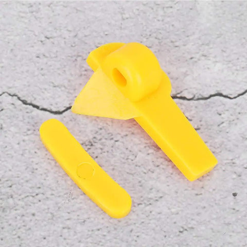 Duck Head Tire Changer Protector Set, 20 Pack Tire Machine Guards For Wheel Rim Protection, yellow plastic components on concrete