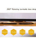 Side view of Glass Lazy Susan Turntable for Dining Table with Smooth Silent Bearing 360 Degree Rotation Round Serving Plate Gray 120 cm