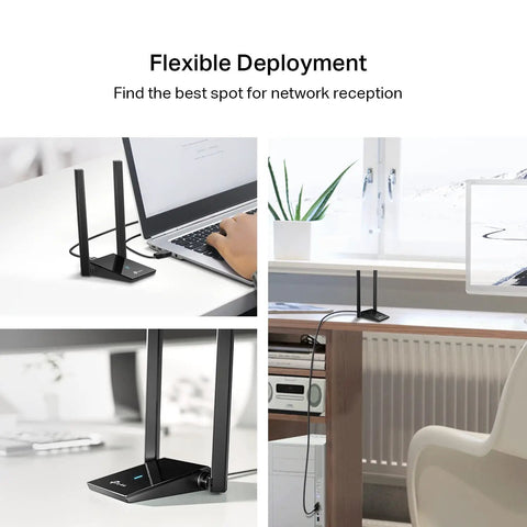WiFi 6 USB Adapter For Desktop PC Archer TX20U Plus AX1800 Dual Band with 5dBi antenna and flexible deployment options