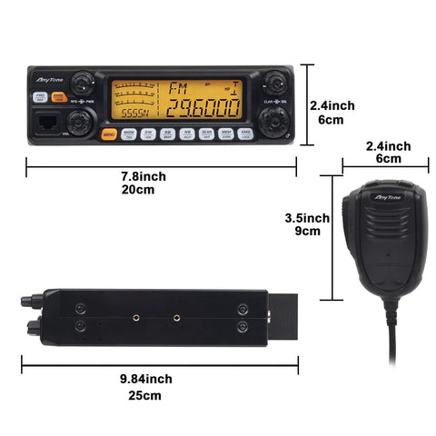 Rugged 10 Meter Mobile Radio For Truckers With AM FM And SSB CTCSS DCS 28.0 To 29.7 MHz 60W AM 50W FM 60W SSB PEP Large LCD Display