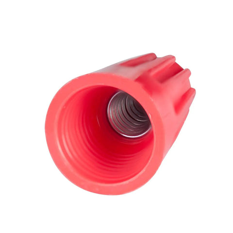 Close-up of red WireGard Screw On Wire Connector Assortment 22 To 8 AWG 25 Pack Electrical Wire Nuts for Home DIY And Pro