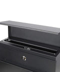 Large Capacity Mailbox With Key Lock For Outside, Wall Mount Steel Mailbox With Newspaper Compartment, 14.4 x 13 x 4.2 Inches, Black