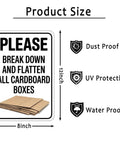 Metal Cardboard Recycle Sign 8 By 12 Inches Tough As Nails Heavy Duty All Weather Outdoor Indoor Durable Black And White Design Waterproof UV Resistant Dust Proof For Home And Shop Use, product size diagram