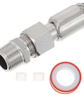 Badass Half Inch Stainless Steel Braided Air Hose High Pressure Heat Resistant Jumper For Industrial Air Compressor Pump Discharge Vibration Absorbing Heavy Duty Pro Grade Quality Keeps Moving Smooth Easy Install Shop Ready Top Tier, threaded fitting end