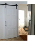 Rustic Barn Door Handle Set Black Carbon Steel Heavy Duty Sliding Pull Knob Hardware For Wood Doors And Gates, Vintage Style Barn Gate Pulls, Built To Last Iron Construction, Easy Install on white sliding barn door