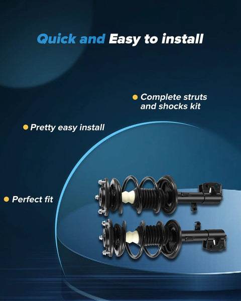 TFGCSG front complete strut assembly kit, 12-piece with shocks, for Toyota Corolla/Matrix.