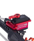 Beefy Aluminum 1/10 RC Servo Mount Low Center Of Gravity For Capra F9 Offset Front Portal Axle, CNC Machined LCG Chassis Upgrade Part For Tough Crawling, Improve Stability And Clearance, Black on model