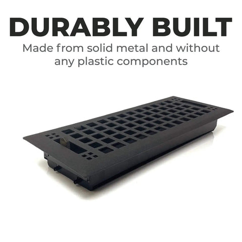 Slick Contemporary Artisan Style Vent Cover With Solid Cast Steel Interior And Adjustable Dampers For Easy Airflow Control