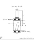 Technical drawing of Mega Flush Trim Router Bit Set With Carbide Tips, Heavy Duty CNC Machined Steel, for Handheld Wood Routers.