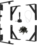 Heavy Duty Gate Hardware Set With Beefy Anti Sag Corner Braces for Wooden Fences Sheds Driveway and Corral Gates Kit Components