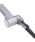 Rock Solid Quarter Inch Pneumatic Belt Sander Hella Durable Stainless Steel Handheld Angle Grinder for smooth metal finishing detail.