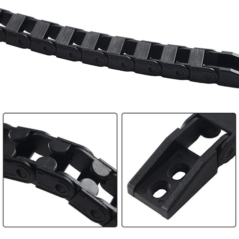3D Printer Drag Chain 16.9 Inch Kit For Bamboo P1P Cable Carrier, showing durable ABS links and connection holes for installation.