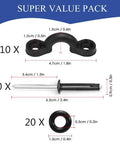 Image showing Pro Grade Kayak Pad Eye Rigging Kit With 10 Nylon Pad Eyes 20 Stainless Rivets And 20 Rubber Washers.