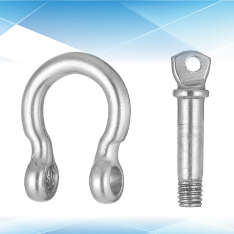 Eight Pack Heavy Duty Screw Pin Anchor Shackles Three Sixteenth Inch 304 Stainless Steel D Ring Bow Clevis Shackle