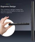 Side view of Universal Smart TV Remote Control For All LED LCD QLED UHD SUHD HDR Frame Curved 4K 8K 3D Replacement ergonomic design.