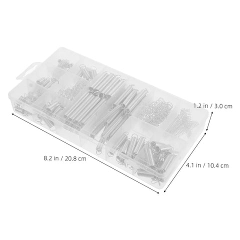 Premium 200Pcs Compression Spring Assortment Kit With Stainless Steel Springs For Home Repair And DIY Projects Featuring Durable Tension Springs For Mechanical Tasks And Versatile Hardware Fixes You Need. 200-piece case, 8.2 x 4.1 x 1.2 in