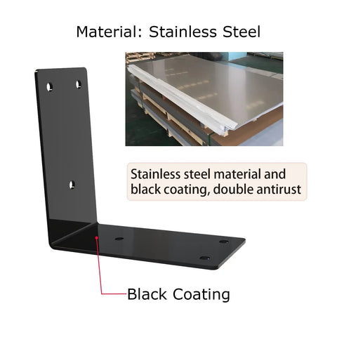Heavy Duty L Shaped Corner Brackets For Raised Garden Beds Black Stainless Steel angle braces with rust-proof coating