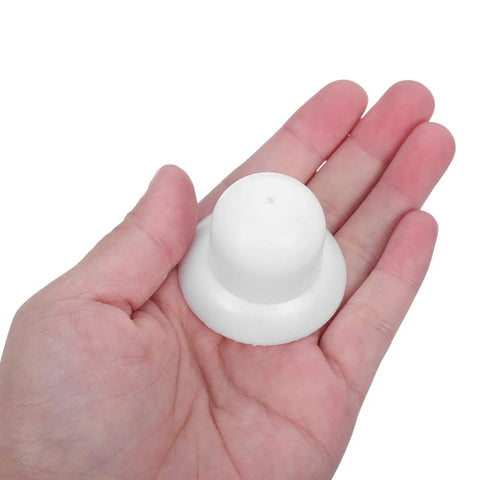 Upgrade Your Shade Game With Sturdy White Patio Umbrella Pole End Cap Replacement Kit Featuring Quick Tool-Free Install, Wind Resistance And Scratch Protection For Beach Tents And Garden Canopies, white plastic cap in hand