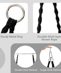 Macrame Hammock Chair Swing With Cushioned Seat And Hardware Kit For Indoor Outdoor Chill components and hanging methods.