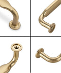 Close-up of Champagne Bronze Cabinet Pulls 3-3/4 Inch 96mm 10 Pack Kitchen Cabinet Handles Drawer Pulls Hardware for a Modern Easy Upgrade