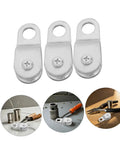 12 Piece Set Heavy Duty Load Lifting Pulley Blocks For 6mm Rope With Aluminum Coated Zinc Cable Pulleys Lightweight Swivel Bearing Rugged Outdoor Rigging Gear For Adventure, three pulleys
