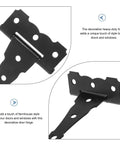Kickass 5 Inch Black Iron T Shaped Barn Door Hinges For Outdoor Gates And Fences Heavy Duty Matte Finish Pair close-up view
