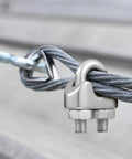 40 Piece One Eighth Inch Wire Cable Clamps Kit With M3 Rope Clips And Stainless Steel Thimbles For One Eighth Inch Wire Rigging close-up view