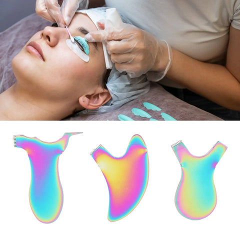 Colorful 3 Piece Eyelash Perm Comb Set With Y, V And T Shapes Stainless Steel Lash Brush Tools For Lash Lifts And Separation
