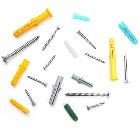 Massive 300 Piece Wall Anchor Kit For Drywall And Concrete Heavy Duty Ribbed M4 M5 Anchors And Screws For Hanging Pictures And Shelves And Wall Mounts On Brick Cement Wood And Hollow Walls, assorted anchors and screws