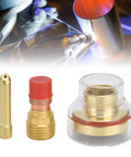 Glass Nozzle For Argon Welding Torch 1.6mm TIG Kit With Brass Collet Set, Pro Grade TIG Torch Accessories WP17 WP18 WP26