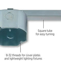 Saf-T-Brace 3 Teeth Twist And Lock Heavy-Duty Install Bracket For Fans And Fixtures with dual-mount electrical box