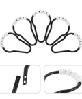 Beaded Glide Shower Curtain Rings 20 Pack Black Plastic Hooks For Bathroom Rods Durable Moisture Resistant Curtain Hangers