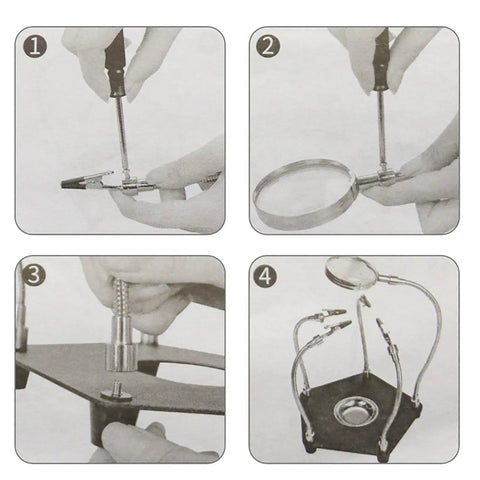 Soldering Helper Arm With 3X Magnifying Lamp The Ultimate Third Hand Soldering Station assembly steps