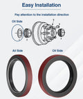 Diagram with 4 Pack Beefed Up Trailer Hub Unitized Oil Seals For Dexter 9K 10K GD Axles Oil Bath Seals installation guide.
