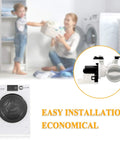 Washer Drain Pump Assembly For Front Load Machines - Exact Replacement For Duet 2000 3000 4000 Series And He2t Plus, Includes image of pump and washing machine with family