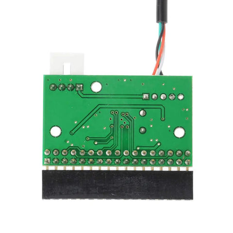 USB To Floppy Drive Adapter Cable For 1.44MB 3.5 Inch Disks, 34 Pin 34P Connector With Power Cable, Turns USB Port Into Floppy Interface For PCs And Laptops, Perfect For Restoring Old Floppy Disks, green PCB rear view with 34-pin connector