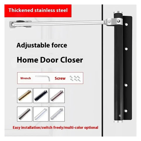 Adjustable Auto Close Door Closer For Outdoor Gates Aluminum Alloy Built To Last With Spring Loaded Easy Install Soft Close Fire Proof Safety