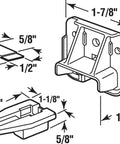 Diagram of Drawer Track Guides and Glides Replacement Kit for Dressers, Hutches, and Nightstands with dimensions shown.