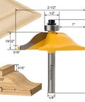 Three Piece One Quarter Inch Shank Router Bit Set For Raised Panel Cabinet Doors And Window Frames Cemented Carbide Woodworking Bits