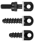 Built Tough 6 Piece Sling Swivel Studs Set With Wood Screw Mount Kit Including 1/2 3/4 And 7/8 Inch Sizes For Rifle Shotgun Wooden Stock And Crossbow Gear components with threaded ends.