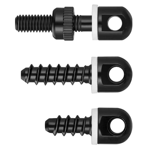 Built Tough 6 Piece Sling Swivel Studs Set With Wood Screw Mount Kit Including 1/2 3/4 And 7/8 Inch Sizes For Rifle Shotgun Wooden Stock And Crossbow Gear components with threaded ends.