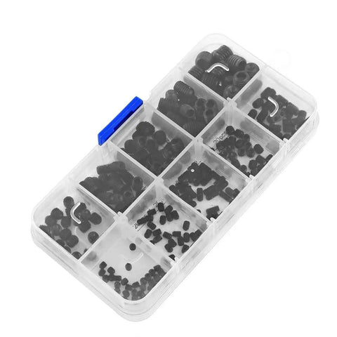 Pro Grade Heavy Duty Socket Screw Kit with 240 piece alloy steel grub and wood screw set in a durable black box.
