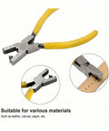 Yellow Stainless Steel Handheld Strap Hole Puncher Kit With 2mm Universal Watch Band Pliers Belt Hole Punch Tool