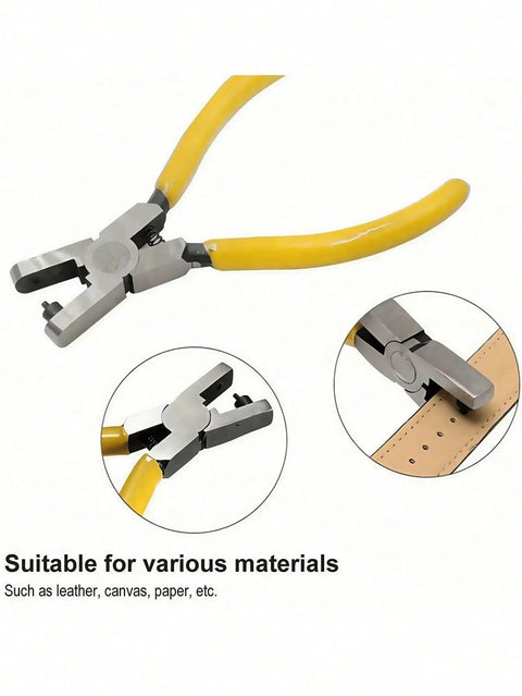 Yellow Stainless Steel Handheld Strap Hole Puncher Kit With 2mm Universal Watch Band Pliers Belt Hole Punch Tool