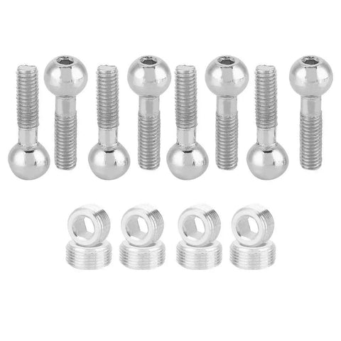 RC Ball Head Screws Metal with Hex Nuts for 1/10 Scale RC Cars Crawlers Trucks Durable Replacement Upgrade Parts Kit
