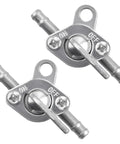 Set Of Two Premium Inline Fuel Shut Off Valve One Quarter Inch Thread Gas Petcock Switch For Dirt Bike Scooter Atv with metal housing.
