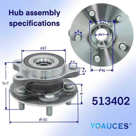 Drop In Ready Front Wheel Bearing And Hub Assembly For Toyota Corolla 2019 To 2022 And Prius 2016 To 2022 specifications
