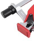 Close-up view of Heavy Hitter Ratchet Bench Dog Clamp for MFT Table Tops With 20Mm Dog Hole Base, durable steel and red accents.