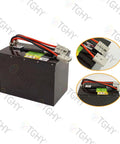 Heavy Duty 24 Volt 60AH Electric Pallet Jack Battery With Smart Bms Guard For Forklift Trucks, black with red and black cables.